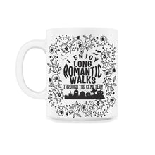 Load image into Gallery viewer, Embalmer Shirt, I Enjoy Long Romantic Walks Floral Tee, Funny - 11oz Mug - White
