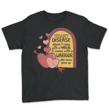 Load image into Gallery viewer, Heart Disease Doesn't Come With A Manual Shirt, CHD Awareness Heart - Youth Tee - Black
