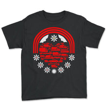 Load image into Gallery viewer, Heart of Trucks Shirt, Construction Trucks Tee, Trucks Lover Birthday - Youth Tee - Black
