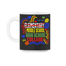 Load image into Gallery viewer, Middle School Shirt, Elementary School Graduation Vintage Tee, Back - 11oz Mug - Black on White
