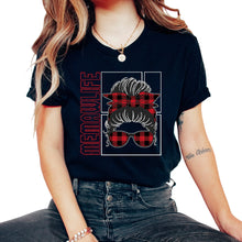 Load image into Gallery viewer, Memaw Simple Shirt, Memaw Life Messy Bun Red Plaid Tee, Spoiling - Unisex T-Shirt - Black
