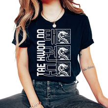 Load image into Gallery viewer, Taekwondo Shirt, Tae Kwon Do Hangul Korea Alphabet Dragon Tee, Karate - Unisex T-Shirt - Black
