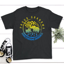 Load image into Gallery viewer, Down Syndrome Awareness Shirt, Proud Grandma Down Syndrome Awareness - Youth Tee - Black
