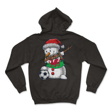 Load image into Gallery viewer, Soccer Boy Dabbing Snowman Christmas Jersey Wales Shirt, Football - Hoodie - Black
