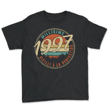 Load image into Gallery viewer, Millésime 1997 Vieilli À La Perfection Humour T Shirt copy - Youth Tee - Black
