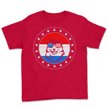 Load image into Gallery viewer, 4th Of July Shirt, Corgi Sunglasses Dog Lover Independence Day Gift - Youth Tee - Red
