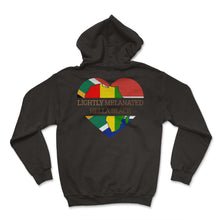 Load image into Gallery viewer, Juneteenth Shirt, Lightly Melanated Hella Black Tee, Black - Hoodie - Black
