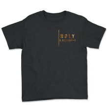 Load image into Gallery viewer, Chemical Pun Element Shirt, Holy 6.0022x1023 Y Mole Avogadro Pocket - Youth Tee - Black
