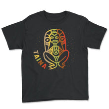 Load image into Gallery viewer, Taina Shirt, Atabey Goddess Of Taino Puerto Rico Souvenir Vacation - Youth Tee - Black
