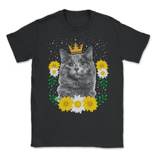 Load image into Gallery viewer, Cat With Crown Shirt, Princess Cat, Crowned Kitten Tee, Cat Parent - Unisex T-Shirt - Black
