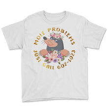 Load image into Gallery viewer, Mole Day Mole Problems Just Call Avogadro's Number 602 1023 October - Youth Tee - White
