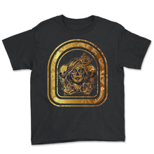 Load image into Gallery viewer, Dia De Los Muertos Shirt, Sugar Skulls Floral Women Skull Skeleton - Youth Tee - Black
