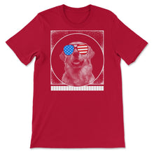 Load image into Gallery viewer, 4th Of July Shirt, Golden Retriever Sunglasses Dog Lover Independence - Unisex T-Shirt - Red
