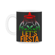 Load image into Gallery viewer, Cinco De Mayo Shirt, Let's Fiesta Gaming Controller, May 5th Fiesta - 11oz Mug - Black on White
