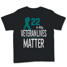 Load image into Gallery viewer, 22 a Day Veteran Lives Matter Retro USA American Flag PTSD Awareness
