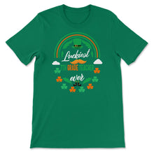 Load image into Gallery viewer, Luckiest 7th Grade Teacher Ever Shamrock Top Hat St Patricks Day T - Unisex T-Shirt - Kelly Green
