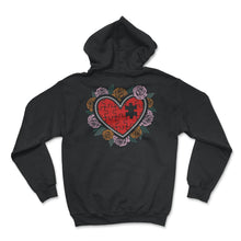 Load image into Gallery viewer, Puzzle Heart And Missing Piece Shirt, Dad Mom Puzzle Heart And Baby - Hoodie - Black
