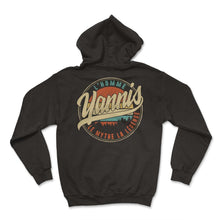 Load image into Gallery viewer, Yannis L'homme Le Mythe La Légende Humour T Shirt copy - Hoodie - Black
