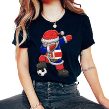 Load image into Gallery viewer, Soccer Boy Dabbing Santa Christmas Jersey Costa Rica Shirt, Soccer - Unisex T-Shirt - Black
