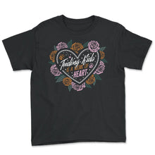 Load image into Gallery viewer, Lunch Lady Shirt, Feeding Kids Is A Work Of Heart, Cafeteria Worker - Youth Tee - Black
