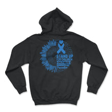 Load image into Gallery viewer, Child Abuse Prevention Month Shirt, Stand Up For Children Tee, Blue - Hoodie - Black
