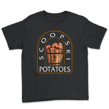 Load image into Gallery viewer, Potato Vegetable Shirt, Scoopski Potatoes, Vegetable Lover Gift, Gift - Youth Tee - Black
