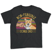 Load image into Gallery viewer, Non-Fungible Corgi Dad Shirt, Irreplaceable Corgi Lover Men's - Youth Tee - Black

