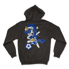 Load image into Gallery viewer, Soccer Girl Dabbing Unicorn Christmas Hat Scarf Uruguay Jersey Shirt, - Hoodie - Black

