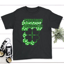 Load image into Gallery viewer, St. Patricks Day Shirt, Shenanigans Coordinator, Irish Teacher Lucky - Youth Tee - Black
