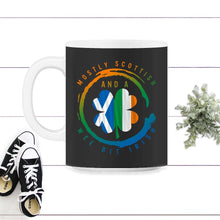Load image into Gallery viewer, Mostly Scottish And A Wee Bit Irish, St. Patricks Day Shirt, Lucky - 11oz Mug - Black on White
