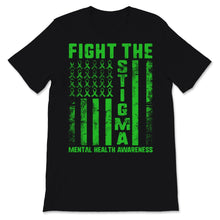 Load image into Gallery viewer, Fight The Stigma USA Flag Mental Health Disease Awareness Green
