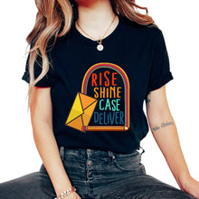 Load image into Gallery viewer, Mailman Shirt, Rise Shine Case Deliver Envelop Tee, Funny Mail - Unisex T-Shirt - Black
