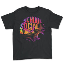 Load image into Gallery viewer, Social Worker Shirt, School Social Worker Tie Dye Tee, Future Social - Youth Tee - Black
