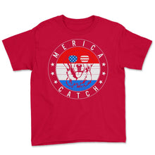 Load image into Gallery viewer, 4th Of July Shirt, Merica Catch Labrador Sunglasses Dog Lover - Youth Tee - Red
