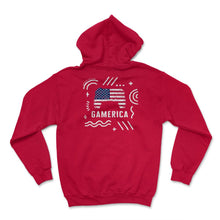 Load image into Gallery viewer, 4th Of July Shirt, Gamerica USA Flag Video Gamer Independence Day USA - Hoodie - Red
