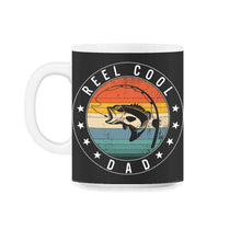 Load image into Gallery viewer, Reel Cool Dad Shirt, Cool Dad Funny Fishing Tee, Fisherman Father's - 11oz Mug - Black on White
