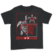 Load image into Gallery viewer, Indigenous Shirt, Haida Turtle American Indian Native Symbol Tee, - Youth Tee - Black
