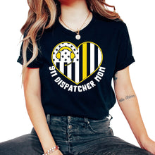 Load image into Gallery viewer, Dispatcher Shirt, 911 Dispatcher Mom USA Flag Tee, Mother Emergency - Unisex T-Shirt - Black
