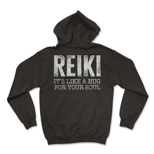 Load image into Gallery viewer, Reiki Shirt, It's Like A Hug For Your Soul Vintage Tee, Yoga Lover - Hoodie - Black
