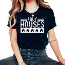 Load image into Gallery viewer, Real Estate Shirt, I Buy Houses Vintage Design Tee, Sell Houses, - Unisex T-Shirt - Black
