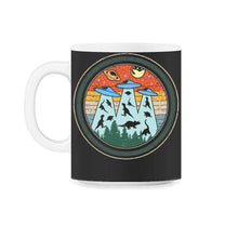 Load image into Gallery viewer, Dinosaur Alien Abduction Shirt, Funny Dinosaur Alien Tee, UFO - 11oz Mug - Black on White
