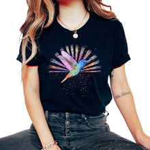 Load image into Gallery viewer, Bird Shirt, Hummingbird Watercolor Tee, Cute Hummingbird Owner Nature - Unisex T-Shirt - Black
