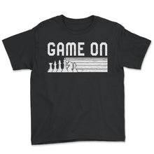 Load image into Gallery viewer, Chess Shirt, Game On Tee, Vintage Board Game, Chess Player Lover Gift - Youth Tee - Black
