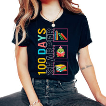 Load image into Gallery viewer, School Shirt, 100 Days Sharper Reading Cactus Cute Tee, Back To - Unisex T-Shirt - Black
