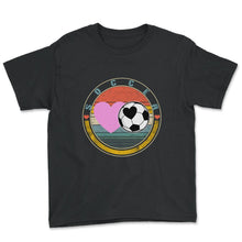 Load image into Gallery viewer, Soccer Shirt, Love Heart Soccer Tee, Soccer Gift Idea, Soccer Girls - Youth Tee - Black
