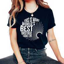 Load image into Gallery viewer, Brother Shirt, World's Best Brother Looks Like Tee, Funny Big Brother - Unisex T-Shirt - Black
