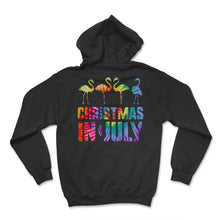 Load image into Gallery viewer, Christmas In July  Pink Flamingo Love Heart Flamingos Summer - Hoodie - Black
