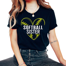 Load image into Gallery viewer, Softball Shirt, Softball Sister Tee, Women Of Softball, Cute Softball - Unisex T-Shirt - Black
