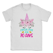 Load image into Gallery viewer, Enfant T Shirt 70 Ans Fille Anniversaire Cadeau Licorne T Shirt copy - Unisex T-Shirt - White
