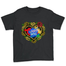Load image into Gallery viewer, Happy Holi Festival Shirt, Festival Of Colors, Holi Festival Lover - Youth Tee - Black
